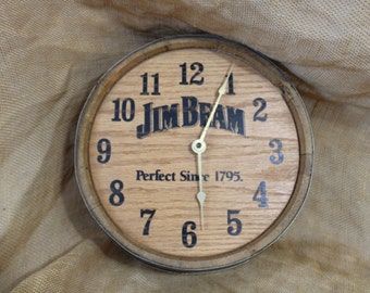 Jim Beam Barrel Wall Clock - Bar Sign
