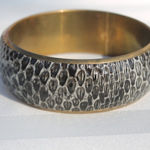 Faux Snake Skin Bangle Bracet - Chunky Bracelet