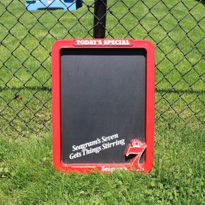 Seagram&#39;s 7 Chalkboard - Bar Menu Chalkboard - Promo Alcohol Advertising - Bar Decor - Seagram&#39;s & Get Things Stirring