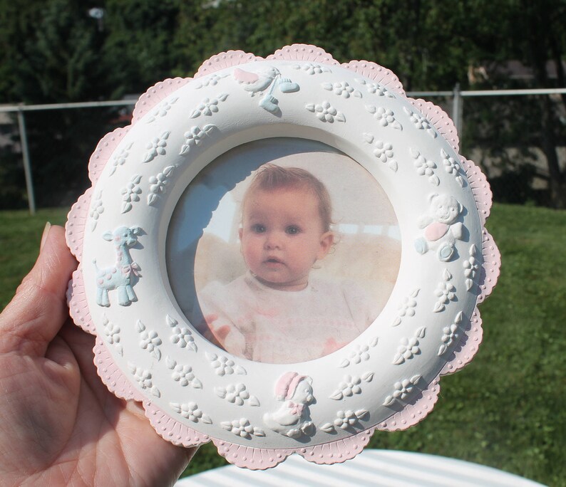 Baby Gift 9146 Russ Bernie /& Company Sweet Memories Pink and White Baby Photo Frame Style No Baby Girl Picture Frame