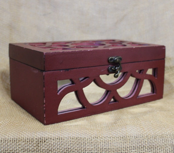 Wood and Mirror Box by LaCasa Bella- Venetian Red… - image 3