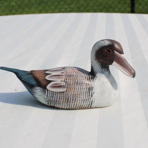 Hand Carved and Hand Painted Wooden Figurine Pin Tail Duck - Miniature  Collectible Decoy Duck Figurine