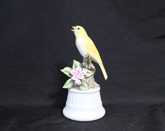 Yellow Bird Figurine / Music Box from Andrea by Sadek