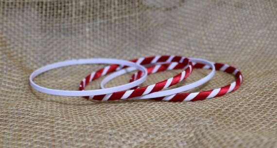 Bangle Bracelets - Multiple Red and White Bangle … - image 2