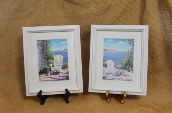 Pair of Framed Beach Chair Prints from Carol Saxe Titled | Etsy