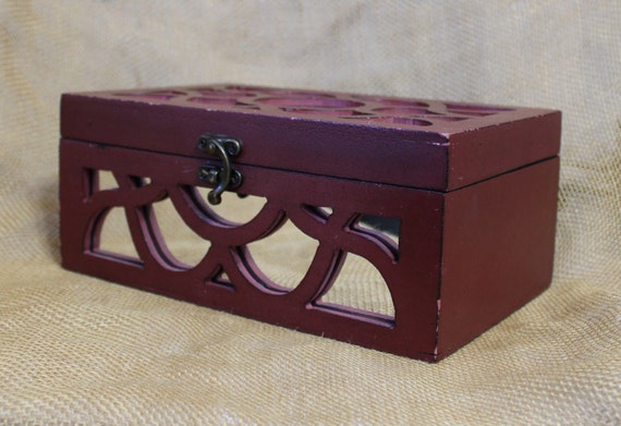 Wood and Mirror Box by LaCasa Bella- Venetian Red… - image 4