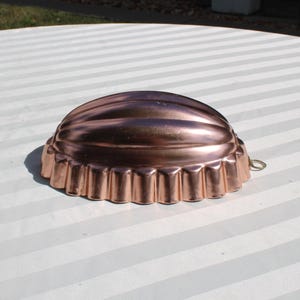 Copper Clad Aluminum Oval Ribbed Kitchen Gelatin or Cake Mold / Wall Hanging by Mirro