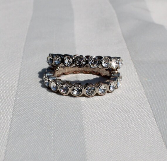 Two Stacking Eternity Rings with Rhinestones in a… - image 2