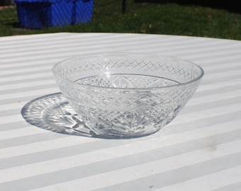 Diamond, Waffle and Fan Clear Glass Bowl  - Double Diamond Small Bowl