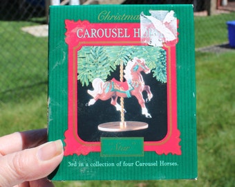 Hallmark 1989 Carousel Horse - "Star" Keepsake Ornament  - 3rd in Carousel Horse Series Christmas Tree Ornament