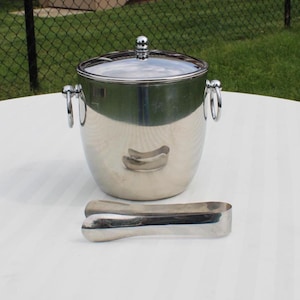 Stainless Ice Bucket with Tongs and Drainage Tray from Williams and Sonoma