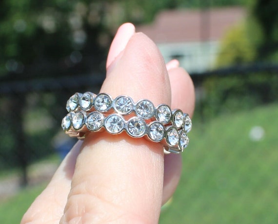 Two Stacking Eternity Rings with Rhinestones in a… - image 7