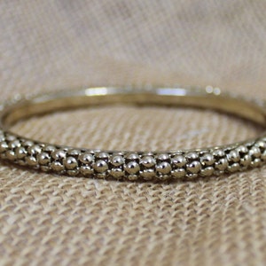 Gold Tone Metal Beaded Bangle Bracelet