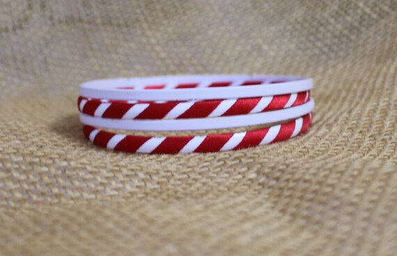 Bangle Bracelets - Multiple Red and White Bangle … - image 1