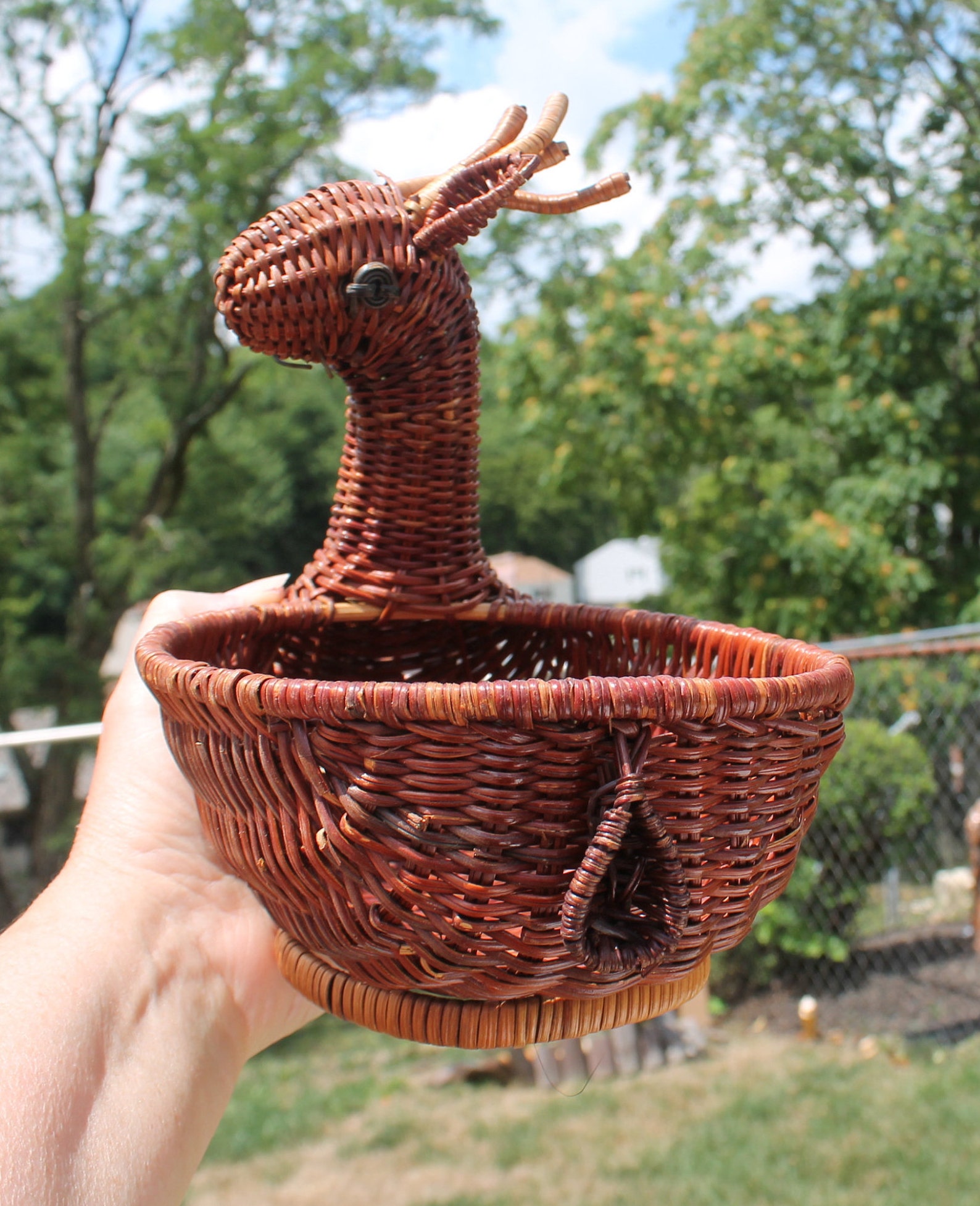 Reindeer / Deer Wicker Basket Woven Willow Wicker Basket Etsy