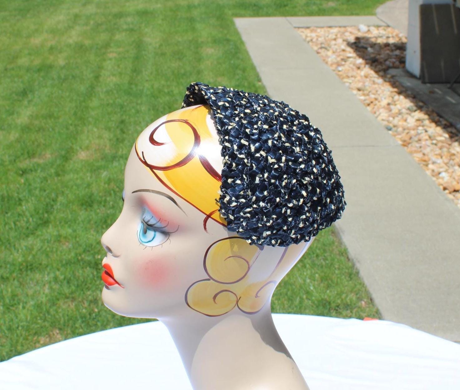 Vintage 1940s Half Hat Blue - Etsy display picture 1