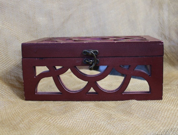 Wood and Mirror Box by LaCasa Bella- Venetian Red… - image 1