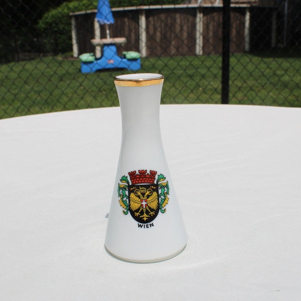 Bud Vase from Lilien Porzellan - Wein Coat of Arms Bud Vase - Vienna Coat of Arms Porcelain Bud Vase - Austria Porcelain Bud Vase