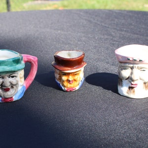 Trio of Miniature Toby Jugs  Made in Japan - Set of 3 Miniature Toby Jugs