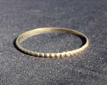 Gold Tone Metal Beaded Bangle Bracelet