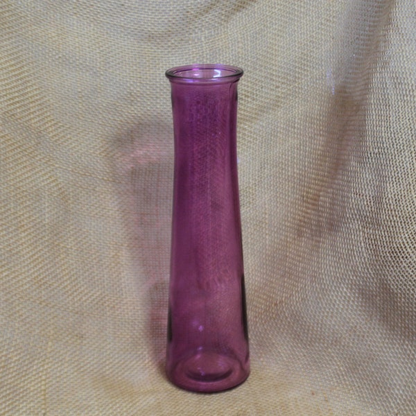 Fushia / Magenta / Purple Glass Bud Vase