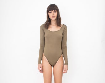 Leotar open back - Long Sleeves  Gold Bodysuit