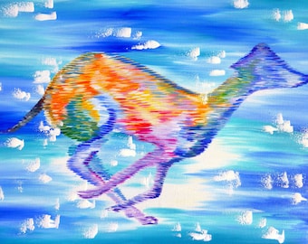 Whippet, Whippets, Whippet Geschenk, für, Hund-Liebhaber, Whippet Malerei, Hund Malerei, Hund Gemälde, Windhund, Windhunde, Malerei, Kunst, 36 "x 24"