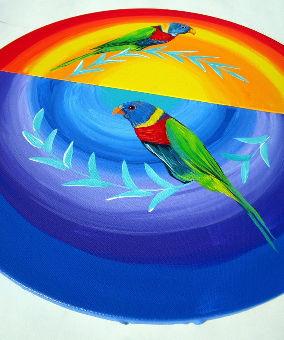 Lori arco iris lori lori lori pinturas de pintura de - Etsy México