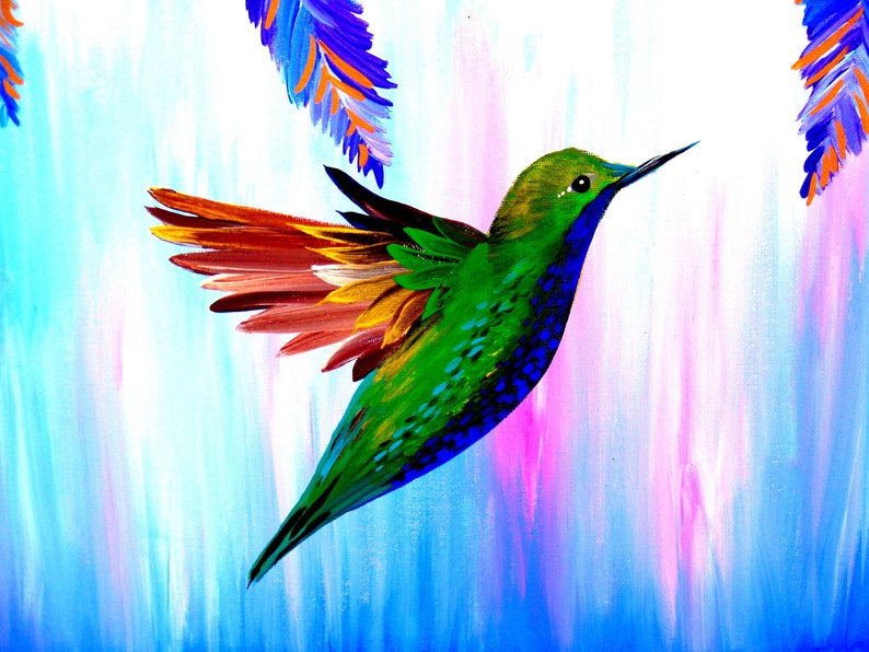 Hummingbird Art Hummingbird Gift Hummingbird Painting Etsy Australia