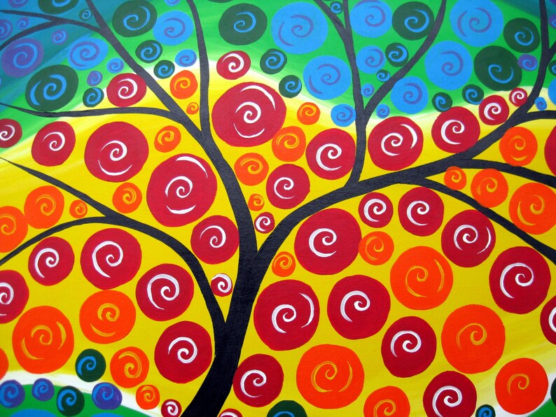 Tree of Life Large Canvas Painting Tree Painting Large Etsy