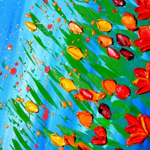 textured art, pallet knife painting, textured flowers, paintings with flowers,painting on canvas, colorful painting, abstract art, 36 x 24 image 3