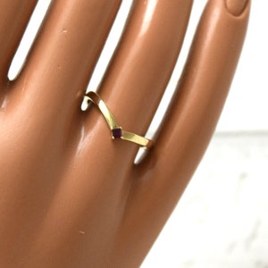 Ruby ring curved/100% Natural Ruby anniversary band/Ruby stacking ring 14KT yellow gold dainty ring/Princess cut ruby wedding band red ruby