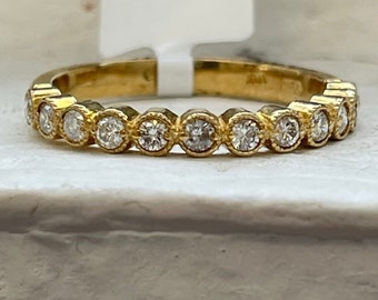 Alliance diamants or jaune 14 carats/diamants diamants naturels certifiés diamants naturels/bague vintage millegrain