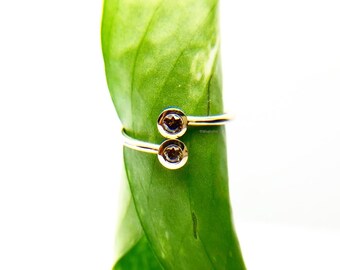Diamond ring 14KT yellow gold/Dainty diamond ring/Stackable dainty diamond ring/Stacking ring yellow gold STUNNING!