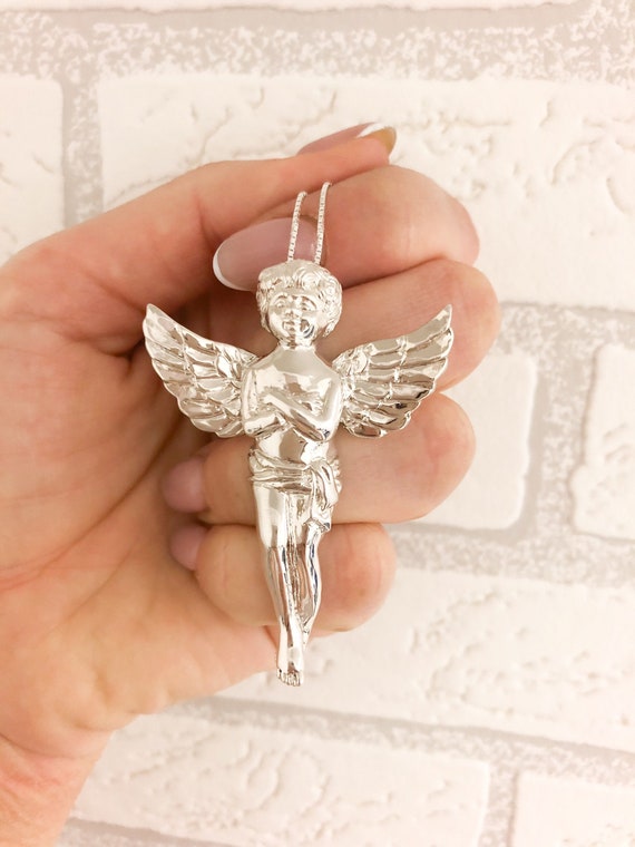 Angel Pendant Solid Silver 925 Stamp 2.5 Inches/huge Silver Angel