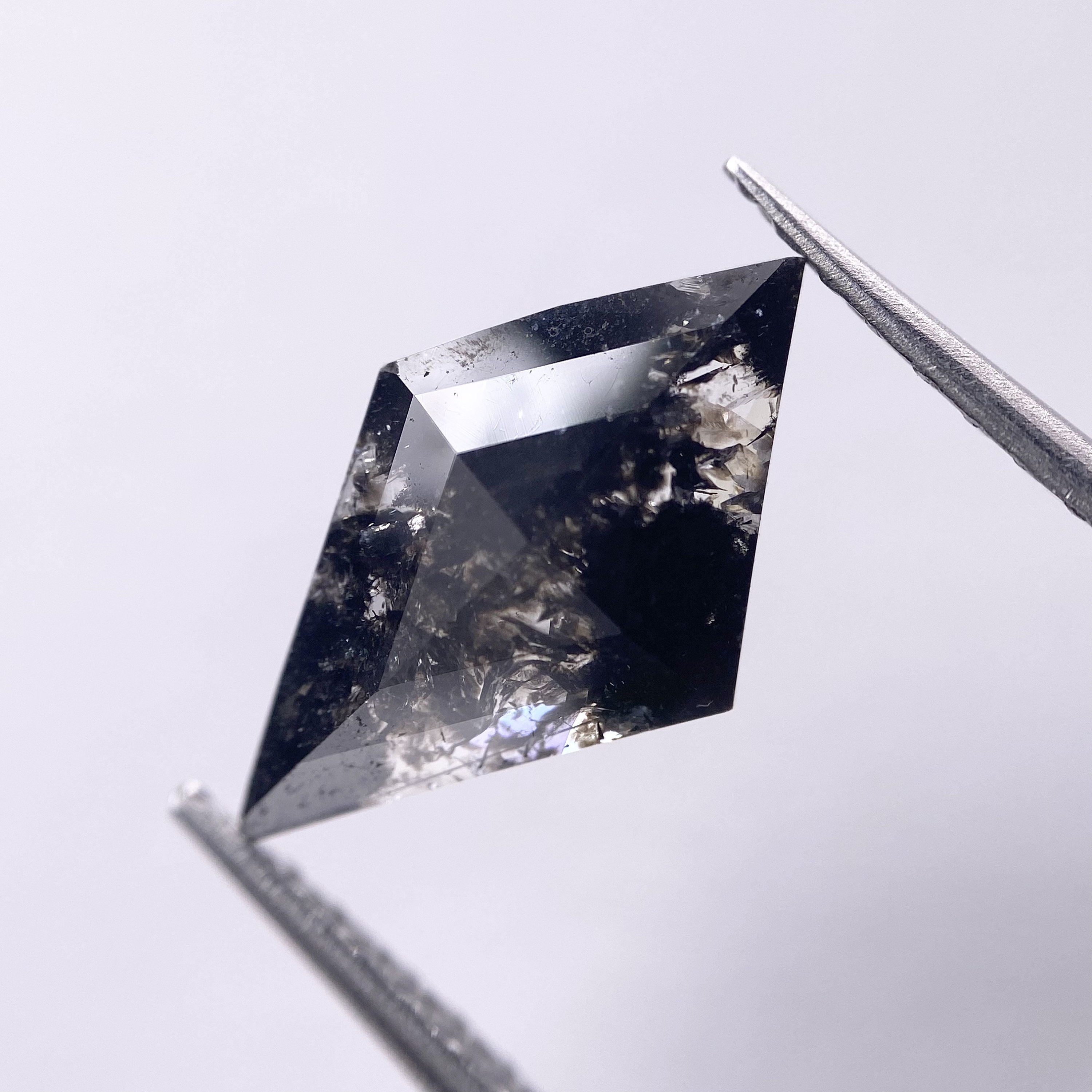 Salt and Pepper Diamond Kite Shape Ring Etsy