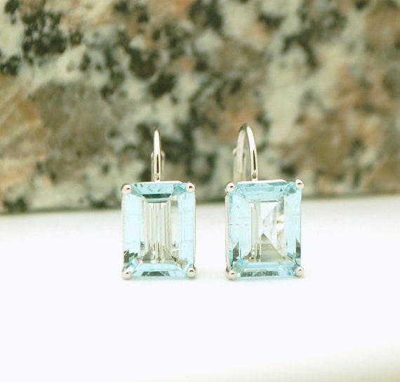 Large aquamarine earrings deals
