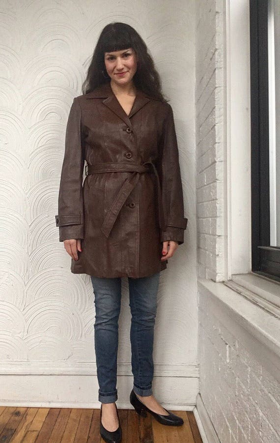 1970s Belted Leather Coat