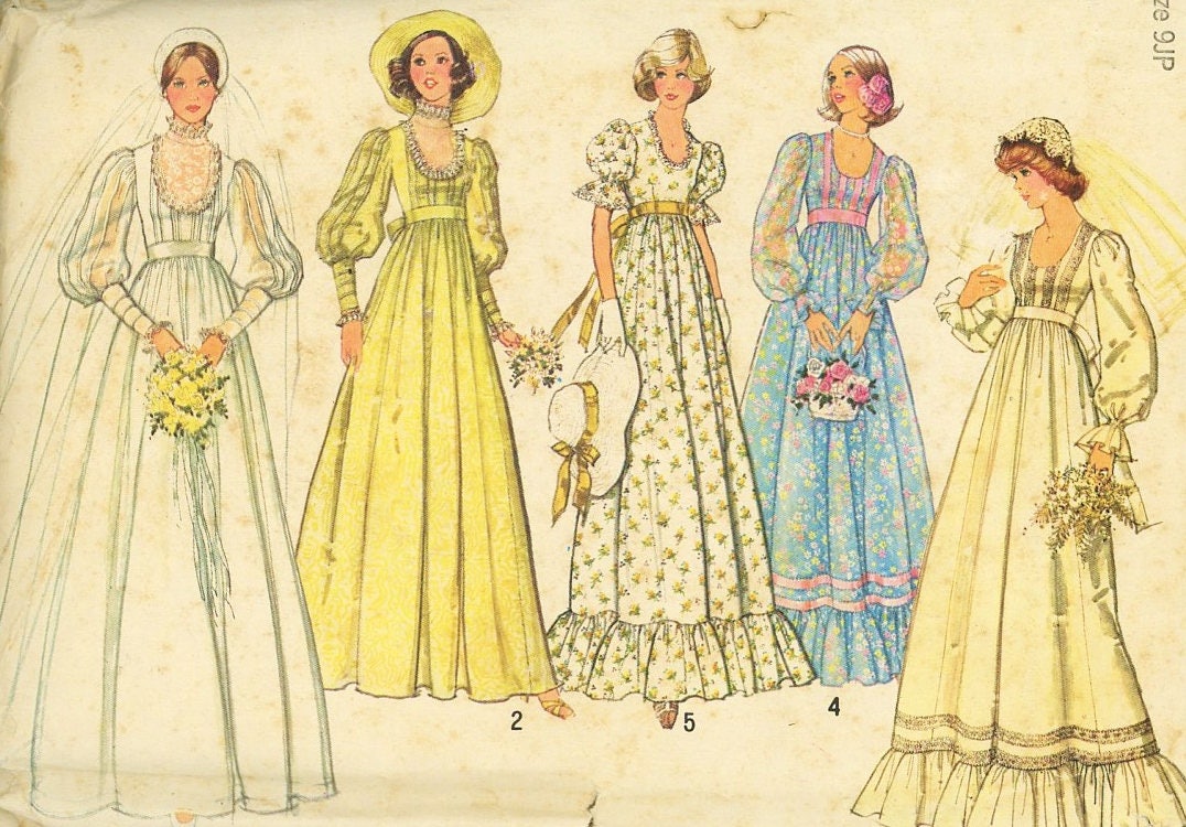 Boho Wedding Dress Pattern Simplicity 7390 Bohemian Peasant Etsy