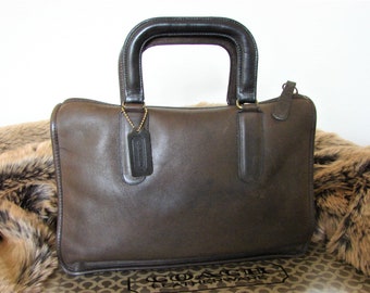 Coach Vintage NYC Bonnie Cashin Mahogany Brown Leather Mini Briefcase Bag