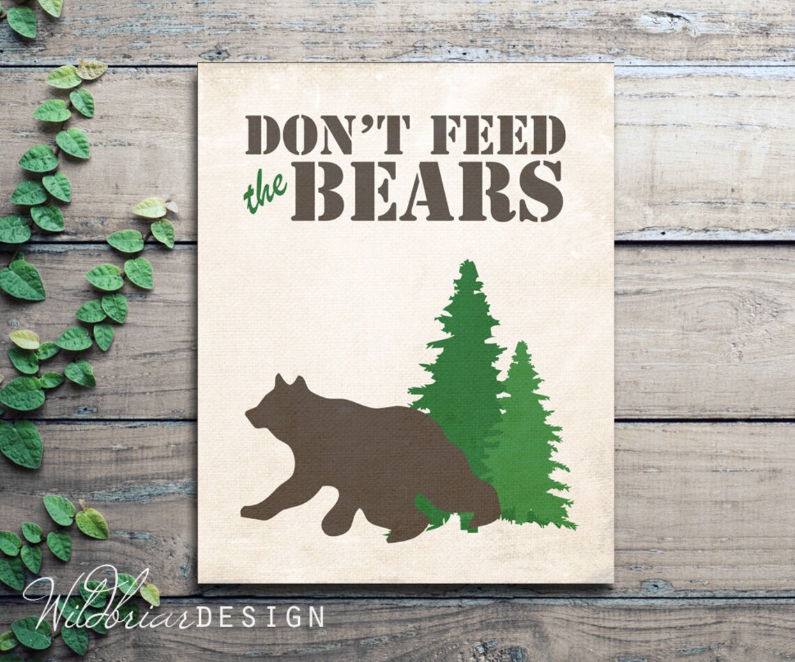 Printable Wall Art Party Decor Don't Feed the Bears | Etsy