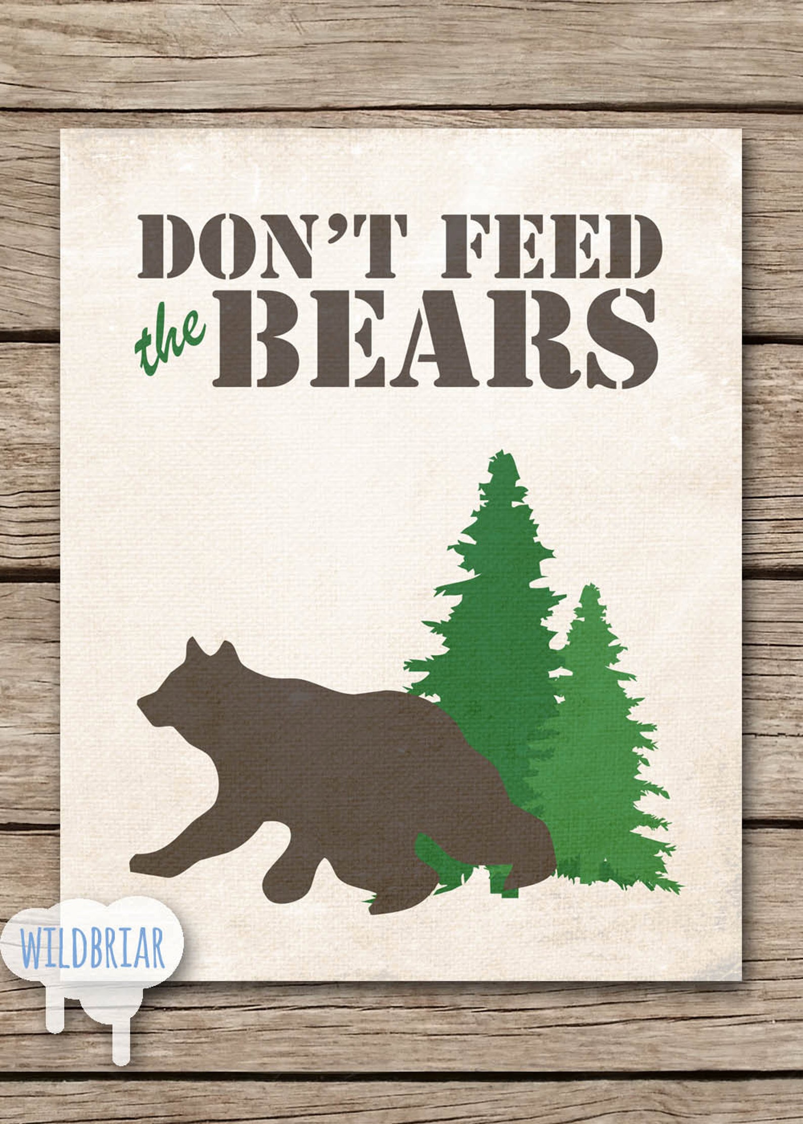 Printable Wall Art Party Decor Don't Feed the Bears | Etsy