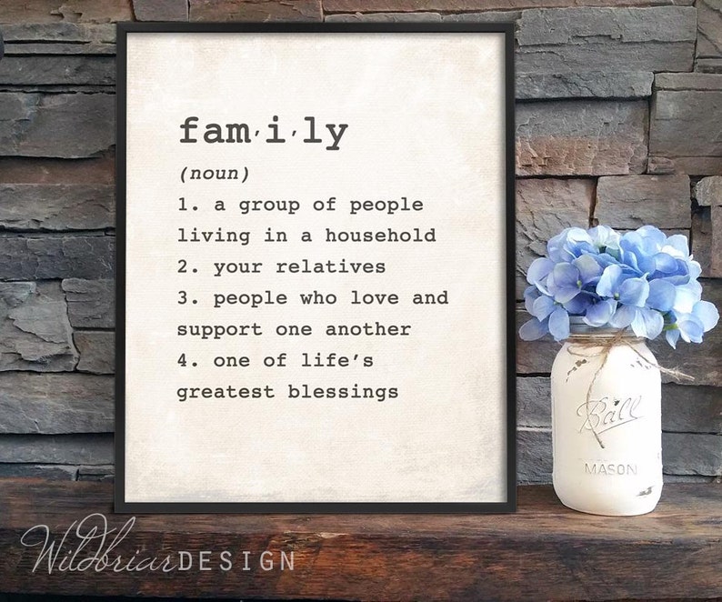 Printable Wall Art Family dictionary definition wedding Etsy