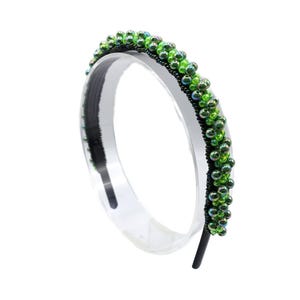 Green headband with pearls, headbands for women for long hair and hairstyles, hr49
