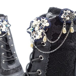 Star shoe jewelry, shoe clips with pearls and chain, sc19