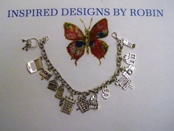 Realtor Charm Bracelet -real Estate Charm Bracelet, Themed
