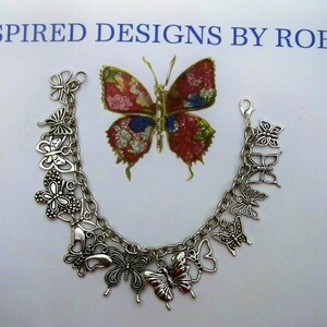 Butterfly Charm Bracelet, I love Butterflies, Butterfly Jewelry, Garden Jewelry, Looks like Spring, Bug Jewelry, Charm Bracelet, silver
