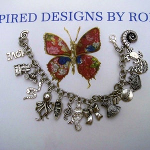 Little Mermaid Themed Charm Bracelet, Fairytale Jewelry, Ariel Jewelry,  Movie themed, Mermaid Bracelet