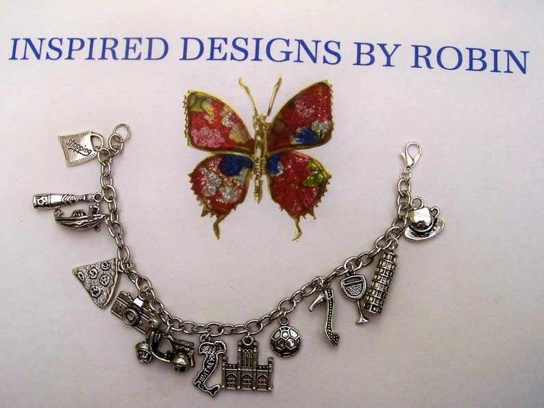 Italy Themed Charm Bracelet Everything Italian Italy Travel Etsy