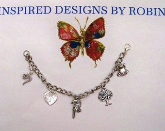 Pequeñas niñas Selva Tropical Encanto Pulsera, Amor la selva tropical, niñas joyería, todo acerca de ser una chica, pulsera divertida, sueño, plata